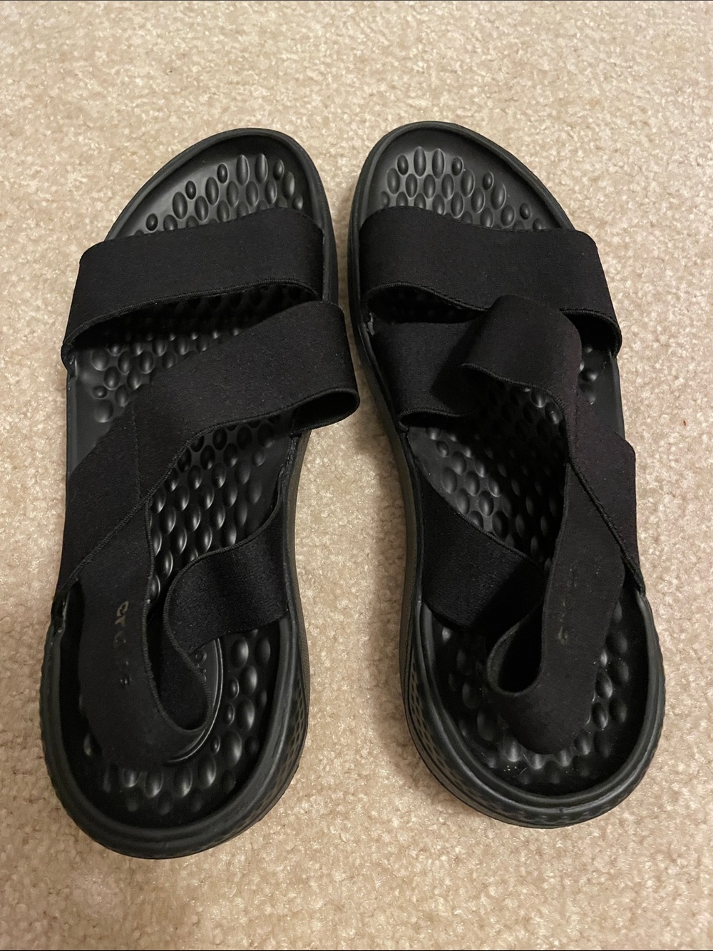 CROCS Black Adjustable Strap Women's Sandals
